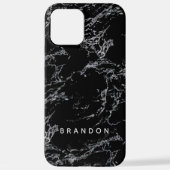 Muster für Schwarz-weiße Marmorstäbchen iPhone Hülle (Rückseite)