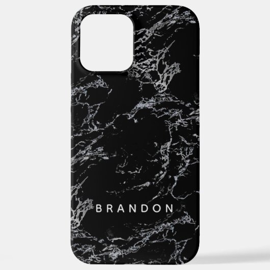 Muster für Schwarz-weiße Marmorstäbchen iPhone Hülle (Rückseite)