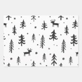 Muster für Schwarz-weiße rote Kerzen Geschenkpapier Set (Vorderseite 2)