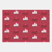 Muster für Schwarz-weiße rote Kerzen Geschenkpapier Set (Vorderseite)