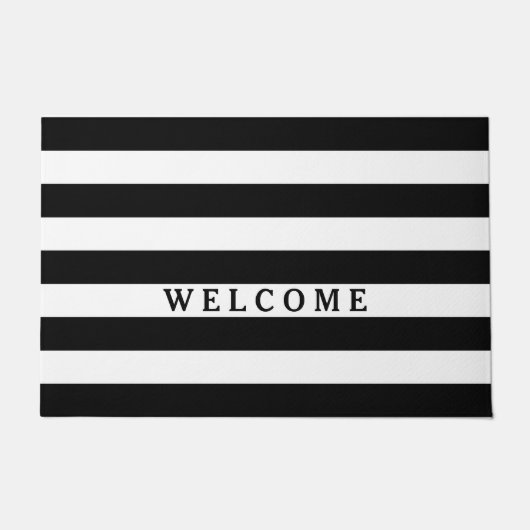 Muster für Schwarz-weiße Streifen {Farbe} Fußmatte (Vorderseite)