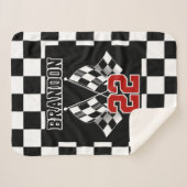 Muster für Schwarz-weiße überprüfte Flags für indi Sherpadecke (Vorderseite (Horizontal))