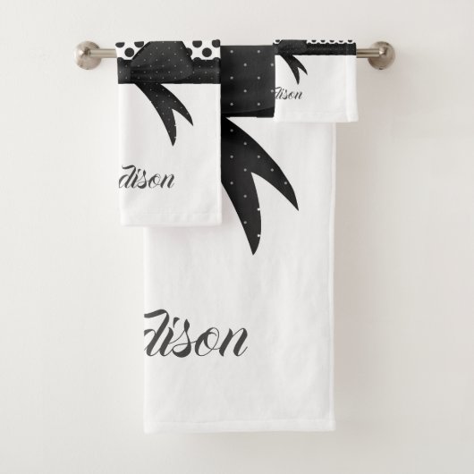Muster für schwarze Bögen und Punkte Badhandtuch Set (Insitu)