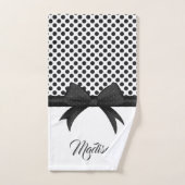 Muster für schwarze Bögen und Punkte Badhandtuch Set (Handtuch)