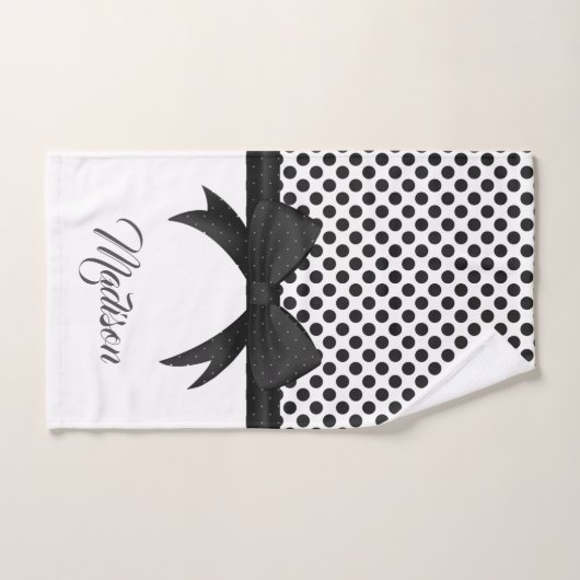 Muster für schwarze Bögen und Punkte Badhandtuch Set (Handtuch)