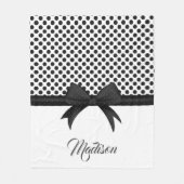 Muster für schwarze Bögen und Punkte Fleecedecke (Vorderseite)