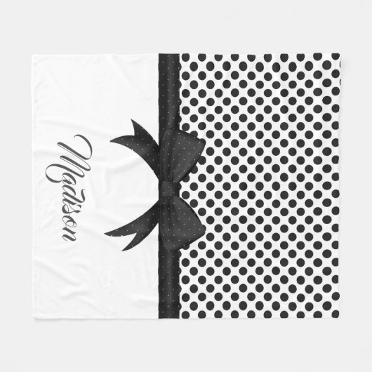 Muster für schwarze Bögen und Punkte Fleecedecke (Vorderseite (Horizontal))