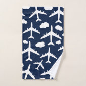 Muster für schwarze Flugzeuge Badhandtuch Set (Handtuch)