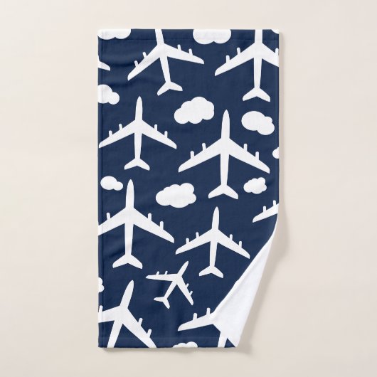Muster für schwarze Flugzeuge Badhandtuch Set (Handtuch)