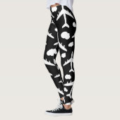 Muster für schwarze Flugzeuge Leggings (Links)