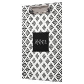 Muster für schwarze geometrische Formen Klemmbrett (Links)