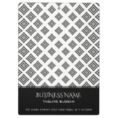 Muster für schwarze geometrische Formen Klemmbrett (Rückseite)