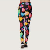 Muster für schwarze Herzen Leggings (Rückseite)
