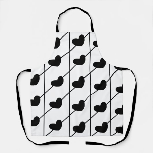 Muster für schwarze Herzen Schürze (Vorderseite)