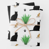 Muster für schwarze Katzen und Maus Geschenkpapier Set (Beispiel)