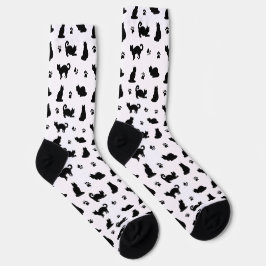 Muster für schwarze Katzen und Paw Socken