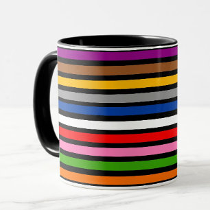 Muster für schwarze, mehrfarbige Streifen Tasse