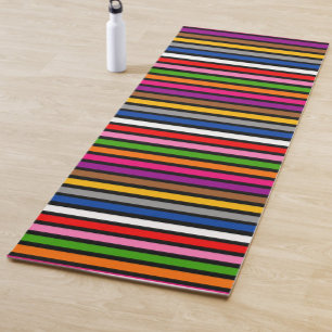 Muster für schwarze, mehrfarbige Streifen Yogamatte