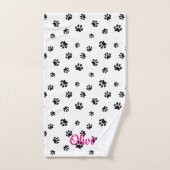 Muster für schwarze Paws Badhandtuch Set (Handtuch)