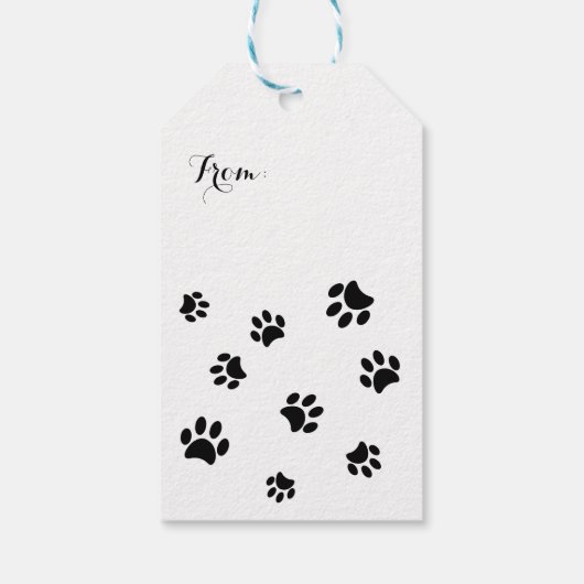 Muster für schwarze Paws Geschenkanhänger (Rückseite)
