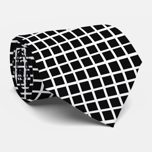 Muster für schwarze Quadrate Krawatte (Gerollt)