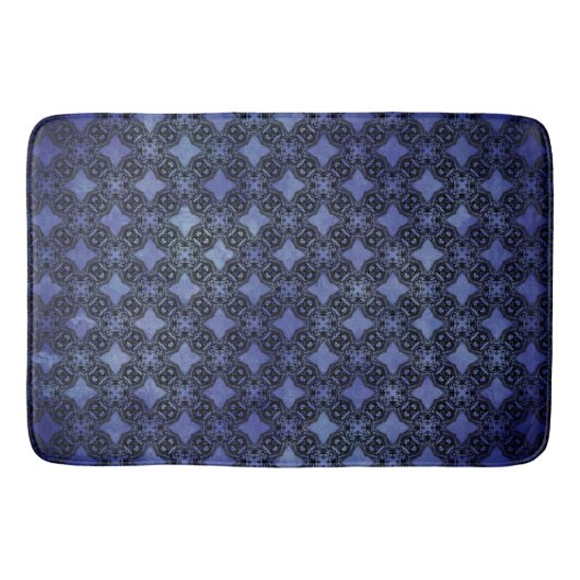 Muster für schwarze und blaue Diamantketten Badematte (Vorderseite)