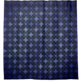 Muster für schwarze und blaue Diamantketten Duschvorhang (Vorderseite)