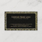 Muster für schwarze und goldene florale Damaskus Visitenkarte (Rückseite)