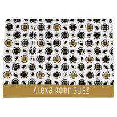 Muster für schwarze und goldene Graduierung Große Geschenktüte (Vorderseite)