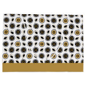 Muster für schwarze und goldene Graduierung Große Geschenktüte (Rückseite)