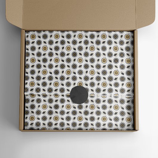 Muster für schwarze und goldene Graduierung Seidenpapier