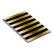 Muster für schwarze und goldene Streifen Notizblock (Rechte Seite)