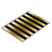 Muster für schwarze und goldene Streifen Notizblock (Linke Seite)