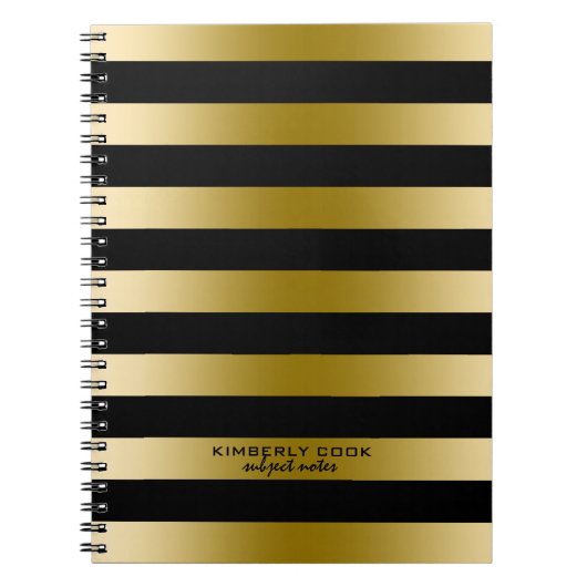Muster für schwarze und goldene Streifen Notizblock (Vorderseite)