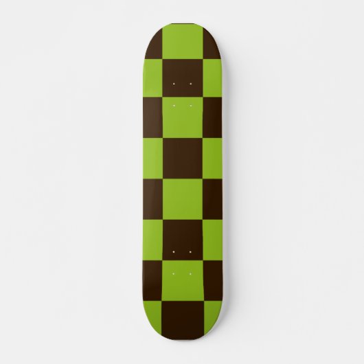 Muster für schwarze und grüne Quadrate Skateboard (Vorne)