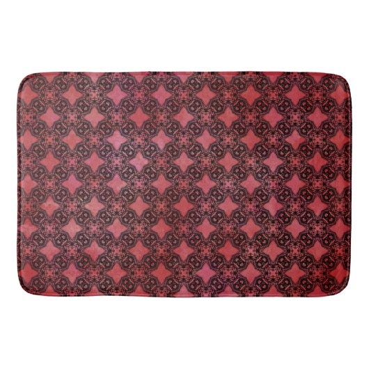 Muster für schwarze und rote Diamantketten Badematte (Vorderseite)