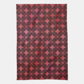 Muster für schwarze und rote Diamantketten Geschirrtuch (Vertikal)
