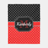 Muster für schwarze und rote Punkte Fleecedecke (Vorderseite)