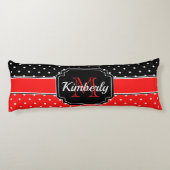 Muster für schwarze und rote Punkte Seitenschläferkissen (Rückseite)