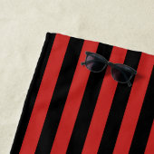 Muster für schwarze und rote vertikale Streifen Strandtuch (Beispiel)