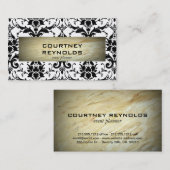 Muster für schwarze und weiße Damaskus im Retro-De Visitenkarte (Vorne/Hinten)