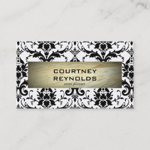 Muster für schwarze und weiße Damaskus im Retro-De Visitenkarte