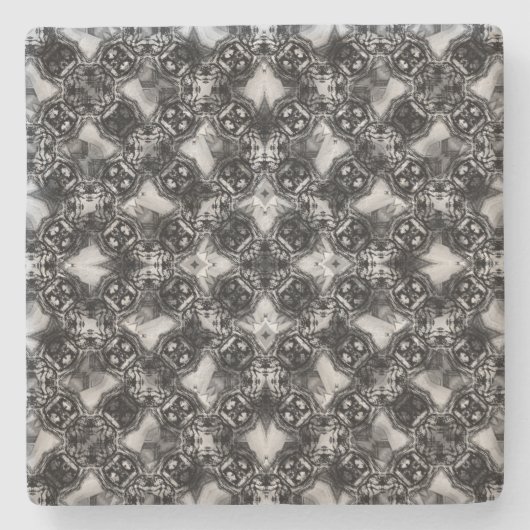 Muster für schwarze und weiße Diamantketten Steinuntersetzer (Vorderseite)