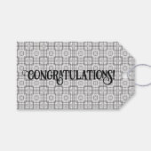 Muster für schwarze und weiße geometrische Quadrat Geschenkanhänger (Vorderseite (Horizontal))