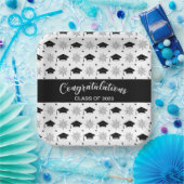 Muster für schwarze und weiße Graduierung Pappteller (Party)