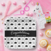 Muster für schwarze und weiße Graduierung Pappteller (Party)