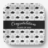 Muster für schwarze und weiße Graduierung Pappteller (Vorderseite)
