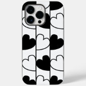 Muster für schwarze und weiße Herzen Case-Mate iPhone Hülle (Rückseite)