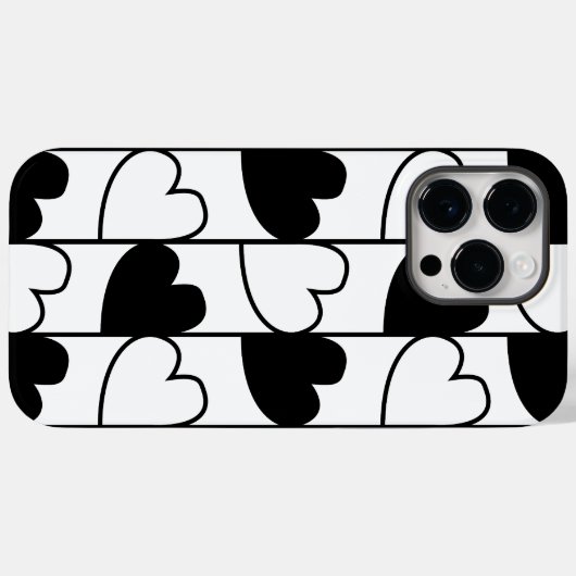 Muster für schwarze und weiße Herzen Case-Mate iPhone Hülle (Rückseite (Horizontal))
