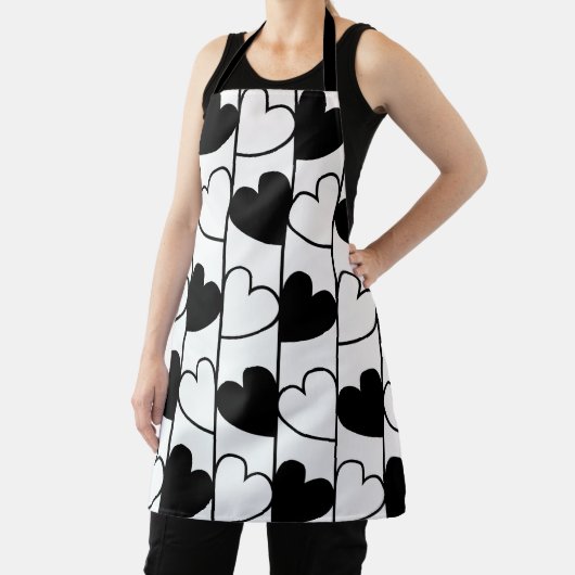 Muster für schwarze und weiße Herzen Schürze (InSitu)